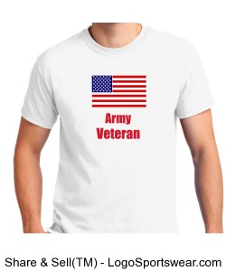 Army Veteran American Flag Design Gildan Adult T-shirt Design Zoom