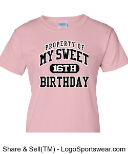 Custom Sweet Sixteen Birthday T-shirt Design Zoom