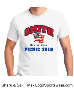 4th of July Picnic Custom Gildan Adult T-shirt Design Zoom